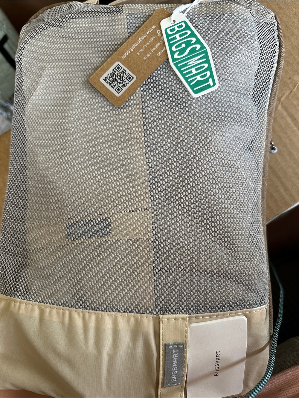 Set of  6 Beige and Light Gray Garment & Shoe Storage Bags